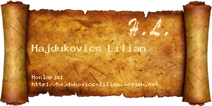 Hajdukovics Lilian névjegykártya